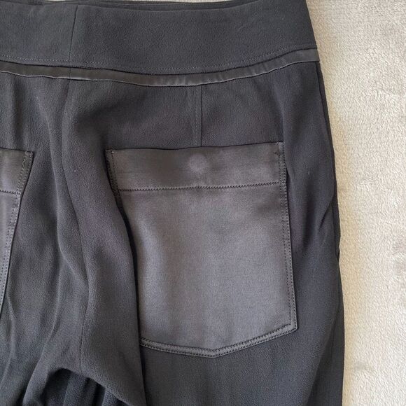 Helmut Lang Pleated Trouser Pants Women 2 Black Rayon Viscose Blend Relaxed Fit - Picture 13 of 14